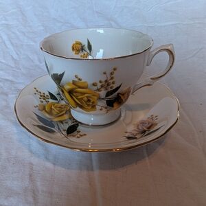 2/30$ Charming Yellow Rose Mug and Saucer Set